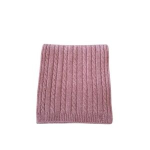 Ralph Lauren Lambswool‎ Angora Blend Rose Mauve Pink Cable Knit Scarf